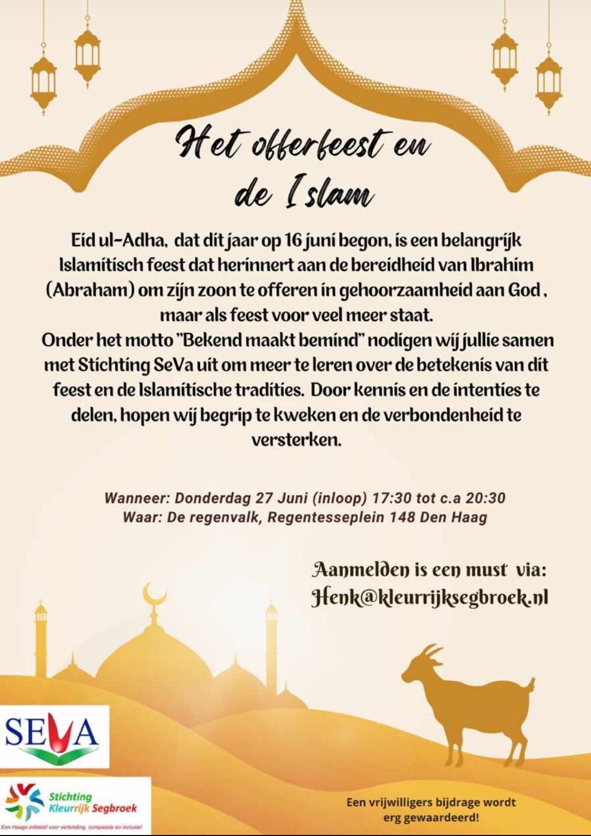 Speciaal programma voor het Offerfeest bij SEVA